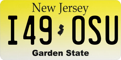 NJ license plate I49OSU