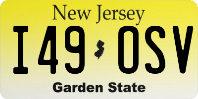 NJ license plate I49OSV