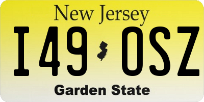 NJ license plate I49OSZ