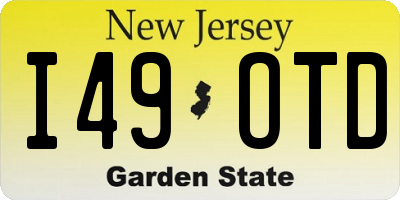NJ license plate I49OTD