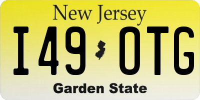NJ license plate I49OTG