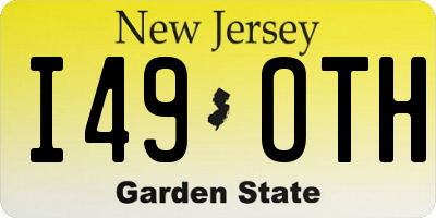 NJ license plate I49OTH