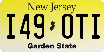 NJ license plate I49OTI