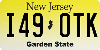 NJ license plate I49OTK
