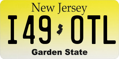 NJ license plate I49OTL