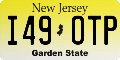 NJ license plate I49OTP