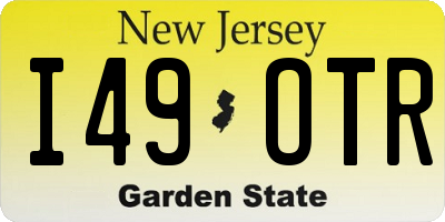 NJ license plate I49OTR
