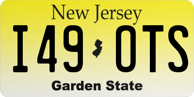 NJ license plate I49OTS