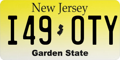 NJ license plate I49OTY