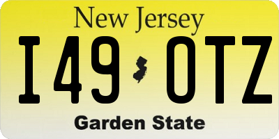 NJ license plate I49OTZ