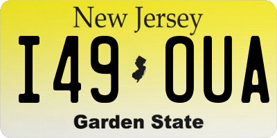 NJ license plate I49OUA