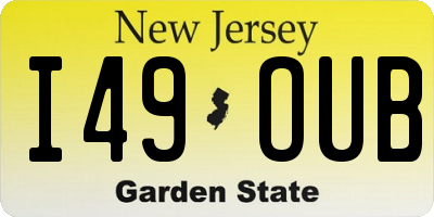 NJ license plate I49OUB
