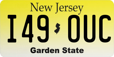 NJ license plate I49OUC