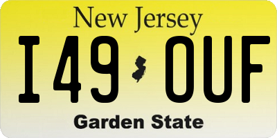 NJ license plate I49OUF