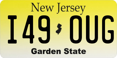 NJ license plate I49OUG