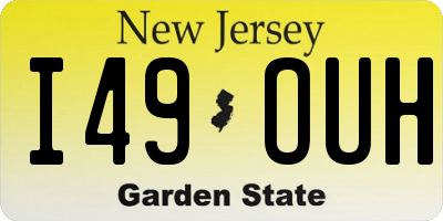 NJ license plate I49OUH