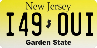 NJ license plate I49OUI
