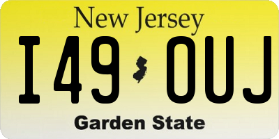 NJ license plate I49OUJ