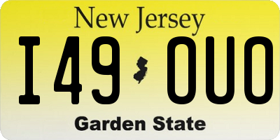 NJ license plate I49OUO