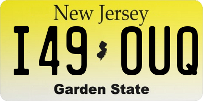NJ license plate I49OUQ