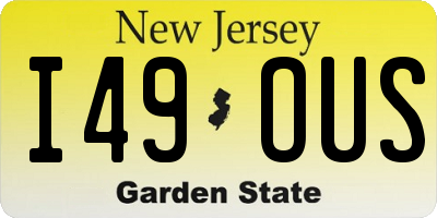 NJ license plate I49OUS