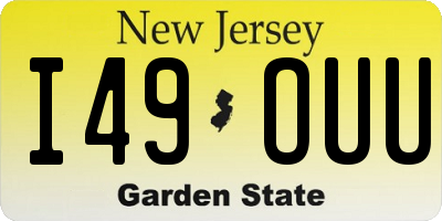 NJ license plate I49OUU