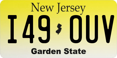 NJ license plate I49OUV