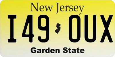 NJ license plate I49OUX