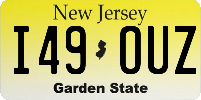 NJ license plate I49OUZ
