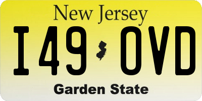 NJ license plate I49OVD