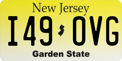 NJ license plate I49OVG