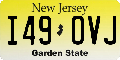 NJ license plate I49OVJ