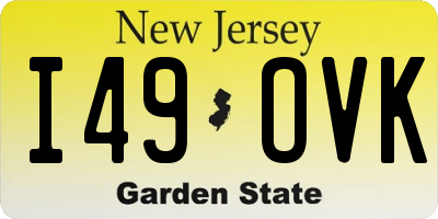 NJ license plate I49OVK