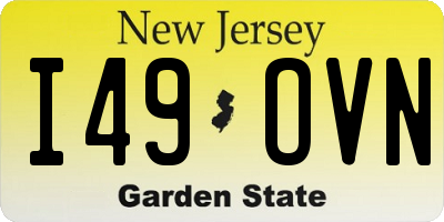 NJ license plate I49OVN