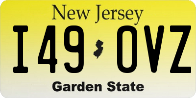 NJ license plate I49OVZ