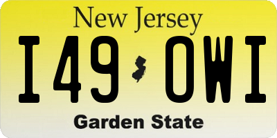 NJ license plate I49OWI