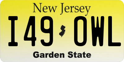 NJ license plate I49OWL