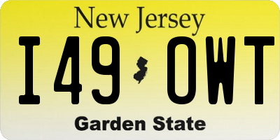 NJ license plate I49OWT