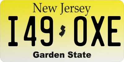 NJ license plate I49OXE