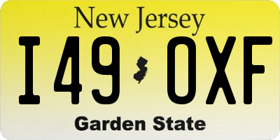 NJ license plate I49OXF