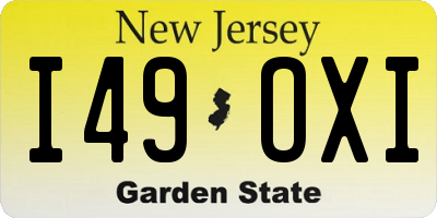 NJ license plate I49OXI