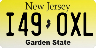 NJ license plate I49OXL