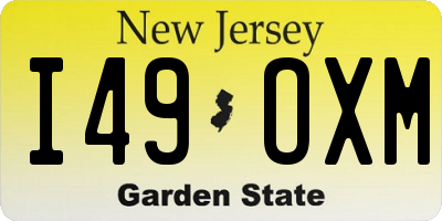 NJ license plate I49OXM