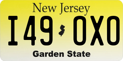 NJ license plate I49OXO