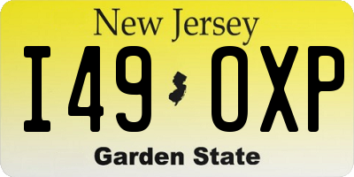 NJ license plate I49OXP