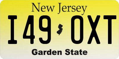 NJ license plate I49OXT