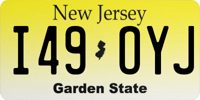 NJ license plate I49OYJ