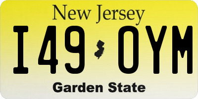 NJ license plate I49OYM