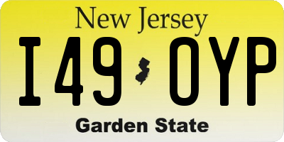 NJ license plate I49OYP