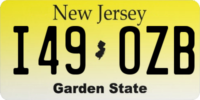 NJ license plate I49OZB